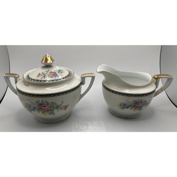 Meito China Sugar Bowl & Creamer Set - Vintage Ceramic Made in Japan - Picture 3 of 13